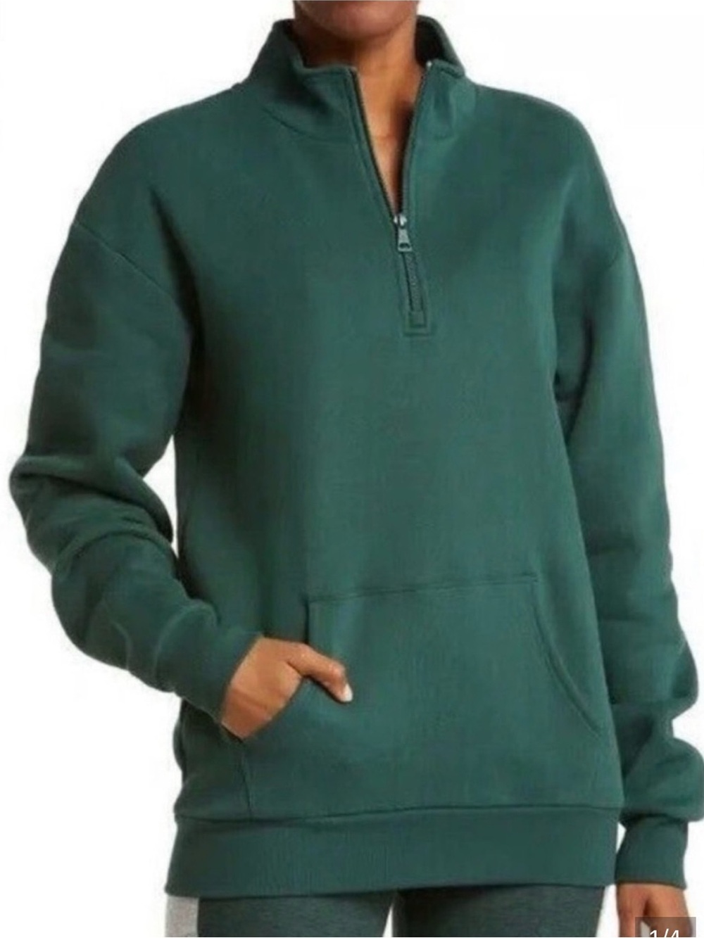 Beyond Yoga Deep Green Half-Zip Pullover Hoodie